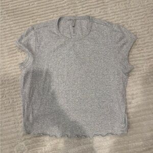 SKIMS Gray Women's needle pointelle t shirt
